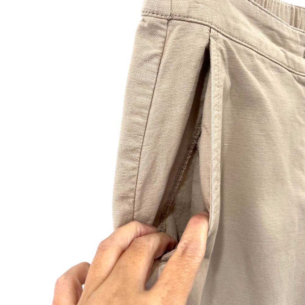 Eileen Fisher Cotton Hemp Stretch Wide Leg Cropped Pants XXS beige minimalist - Picture 6 of 11